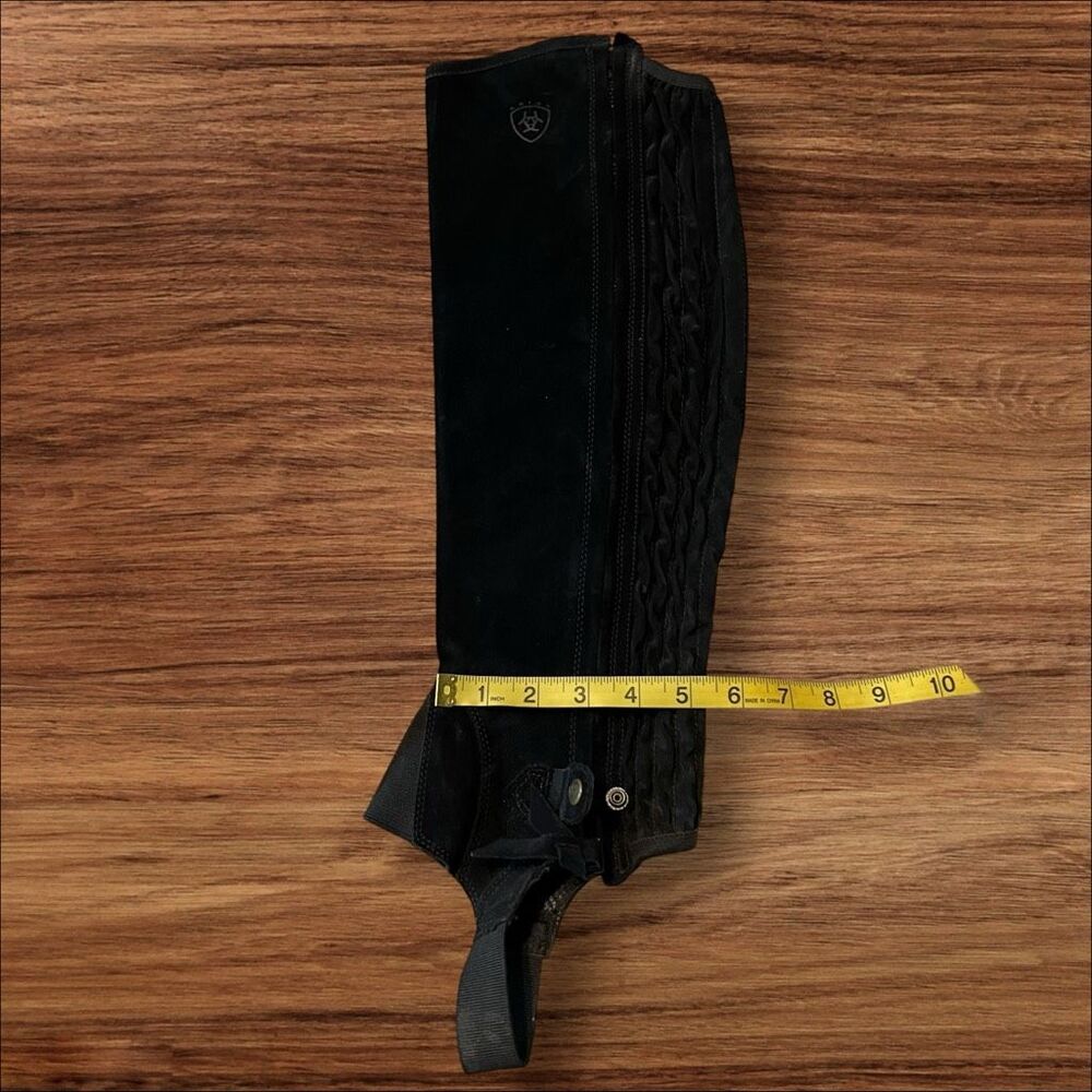 Ariat All Around II Suede Leather Half Chaps Black Equestrian Size MT - Picture 10 of 12